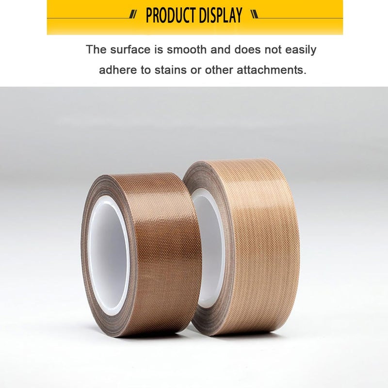 YongXuan PTFE Coated Fabric Tape Teflon Adhesive Tape High Temperature Vacuum, Hand and Impulse Sealers Machine Sealing Tape 0.18mm Thick (25mm-5M) - Image 5